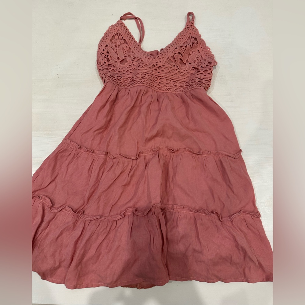 Altar’d State Crochet Top Pink Dress